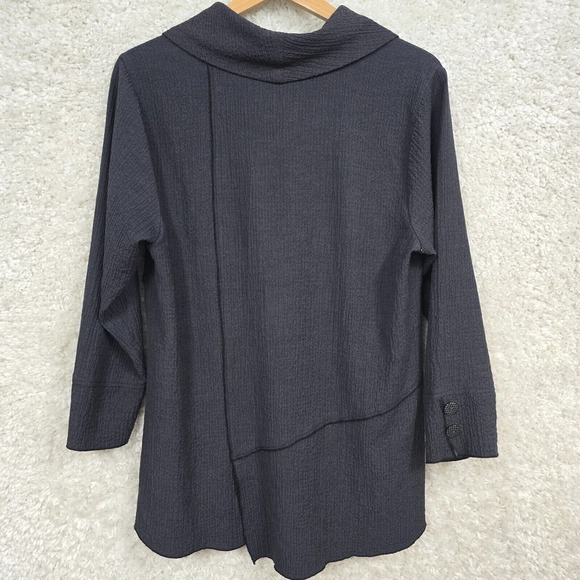 Habitat Clothes To Live In Shirt Womens Large Gray Cowl Neck Long Sleeve Minimal - Picture 7 of 12